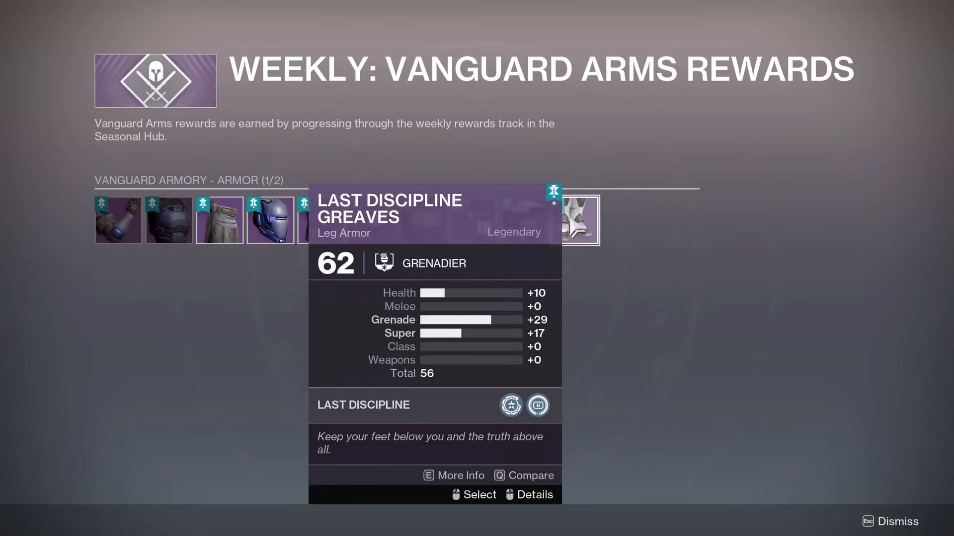 The Last Discipline Armor Set has five pieces (Image via Bungie)